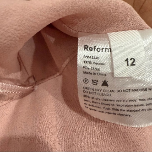 Reformation Dress The Butterfly Midi Flutter Sleeve in Blush Pink - Picture 6 of 8